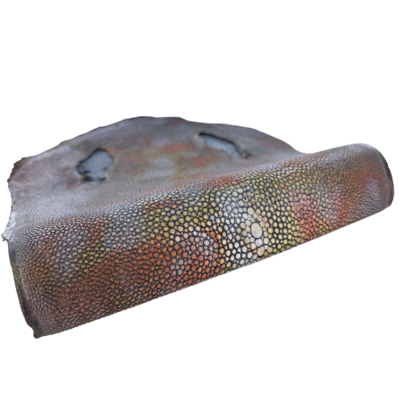 Peau unique de galuchat - N°6 - Multi couleurs Argenté - Cuir en Stock