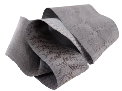 Peau de cuir de serpent cobra cirée - Gris acier - Cuir en Stock