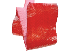 Peau de cuir de serpent - Rouge - Cuir en Stock
