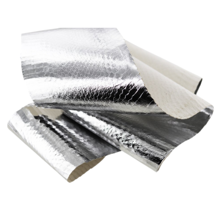 Peau de cuir de serpent - Argenté - Cuir en Stock