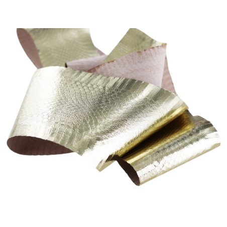 Peau de cuir de serpent - Doré - Cuir en Stock