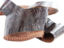 Peau de cuir de serpent - Brun - Cuir en Stock