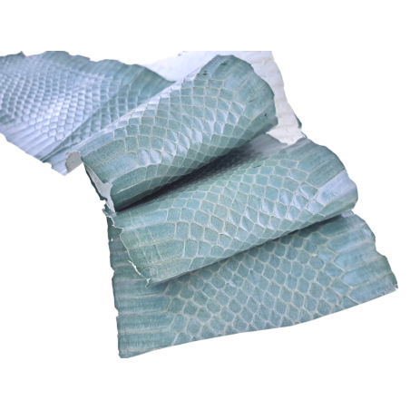Peau de cuir de serpent - Bleu dragée - Cuirenstock