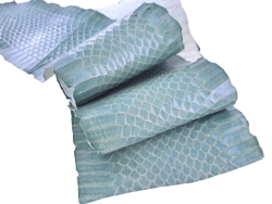 Peau de cuir de serpent - Bleu dragée - Cuirenstock