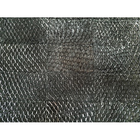 Peau de cuir de poisson tilapia noir mat - Cuirenstock