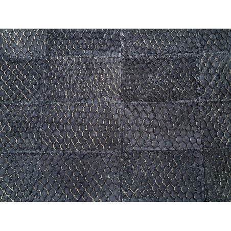 Peau de cuir de poisson tilapia noir mat - Cuirenstock