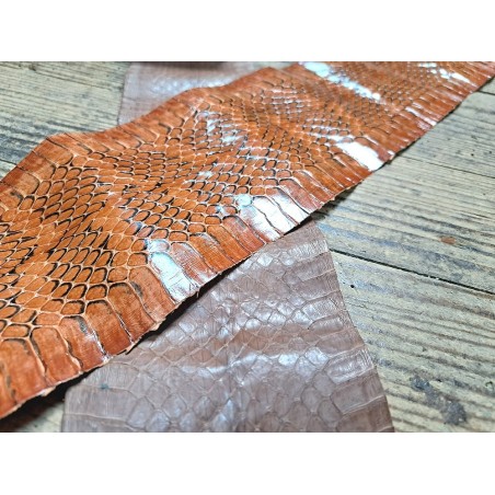 Lot de 2 peaux de cuir de serpent - F - Cuir en Stock