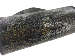 Peau de cuir de galuchat véritable exotique - Gris jaune