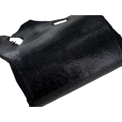 Peau de cuir de galuchat véritable - Noir pailleté