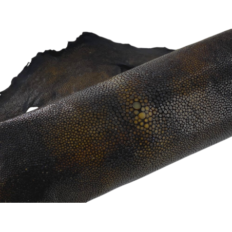 Peau de cuir de galuchat véritable exotique - Marron nuancé