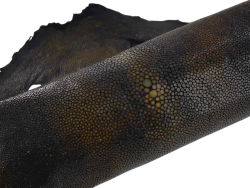 Peau de cuir de galuchat véritable exotique - Marron nuancé