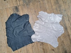 Lot de 2 peaux uniques - Cuir d'agneau et de chèvre -K- Cuir en Stock