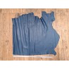 Demi-peau de cuir de taurillon - Bleu canard - Cuir en Stock