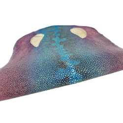 Peau de galuchat - perle centrale - cuir exotique - salamandre Turquoise/violet  - Cuir en Stock