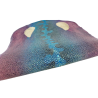 Peau de galuchat - perle centrale - cuir exotique - salamandre Turquoise/violet  - Cuir en Stock