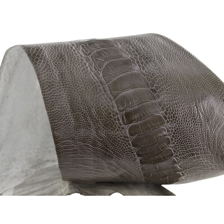 peau de patte d'autruche gris brillant accessoire luxe exotique cuir en stock
