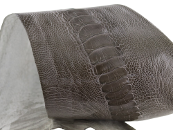 peau de patte d'autruche gris brillant accessoire luxe exotique cuir en stock