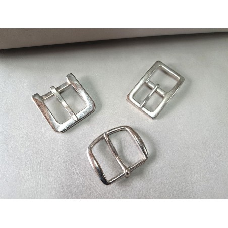 LOT de 3 boucles de ceinture - H - Nickelé - 20mm / 25mm / 30mm