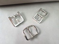 LOT de 3 boucles de ceinture - H - Nickelé - 20mm / 25mm / 30mm