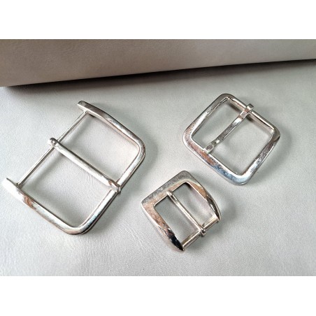 LOT de 3 boucles de ceinture - i - Nickelé -  25mm / 40mm / 60mm