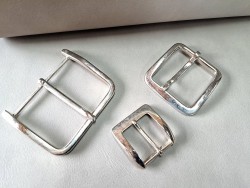 LOT de 3 boucles de ceinture - i - Nickelé -  25mm / 40mm / 60mm