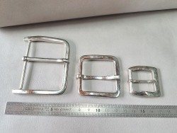 LOT de 3 boucles de ceinture - i - Nickelé -  25mm / 40mm / 60mm