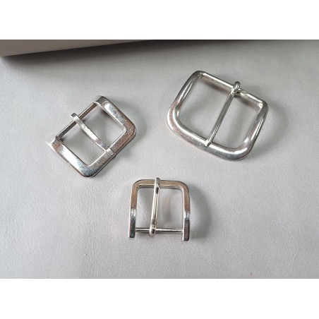 LOT de 3 boucles de ceinture - J - Nickelé - 25mm / 30mm / 40mm