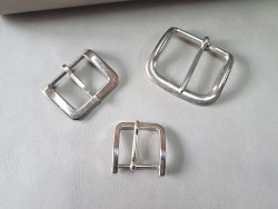 LOT de 3 boucles de ceinture - J - Nickelé - 25mm / 30mm / 40mm