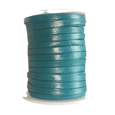 Lanières de cuir - 5mm - Turquoise - Cuirenstock