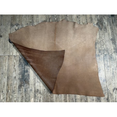 Croûte de cuir de vache tannage végétal cirée – Liège naturel - Cuir en Stock