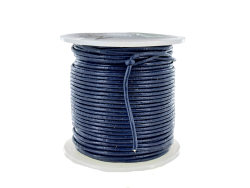 Lacet de cuir rond - Bleu marine - accessoire ou bijou - Cuir en Stock