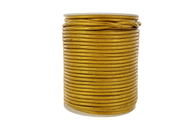 Lacet de cuir rond - Or - accessoire ou bijou - Cuir en Stock