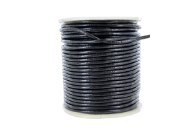 Lacet de cuir rond - Noir - accessoire - Cuir en Stock