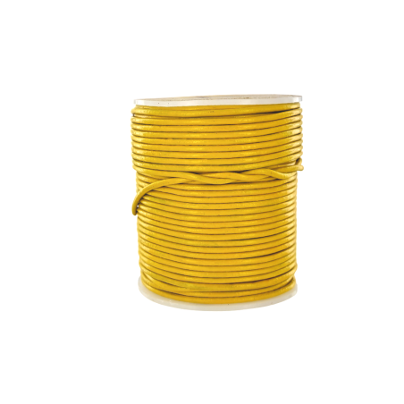 Lacet de cuir rond - Jaune - accessoire ou bijou - Cuir en Stock