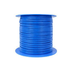 Lacet de cuir carré 3.5 mm bleu électrique vendu au mètre - Cuir en Stock