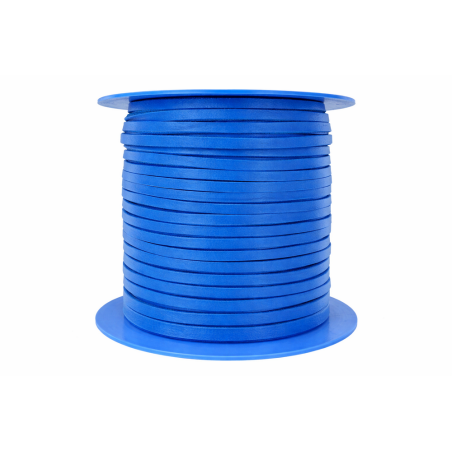 Lacet de cuir carré 3.5 mm bleu électrique vendu au mètre - Cuir en Stock