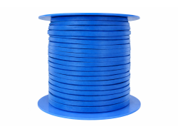 Lacet de cuir carré 3.5 mm bleu électrique vendu au mètre - Cuir en Stock