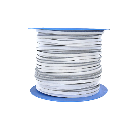 Lacet en cuir carré - 3.5mm - Blanc - Cuirenstock