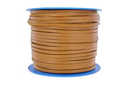 Lacet en cuir carré - 3.5mm - Fauve - Cuir en Stock