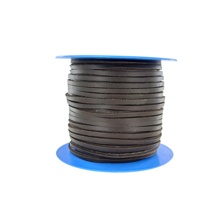 Lacet de cuir carré - 3.5mm - Chocolat noir - Cuirenstock