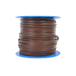 Lacet de cuir carré - 3.5mm - Brun - Cuir en Stock