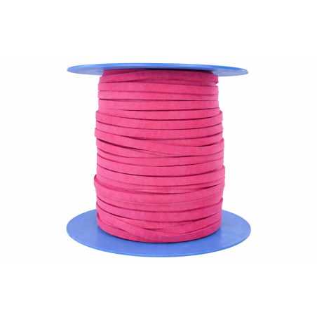 Lacet en cuir carré - 3.5 mm - Rose fushia