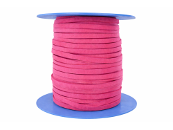 Lacet en cuir carré - 3.5 mm - Rose fushia