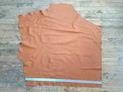 Demi-peau de cuir de vache grainée - Brun automnal - B - Cuir en stock
