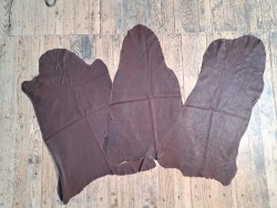 Lot de 3 peaux de cuir stretch identiques - Cacao