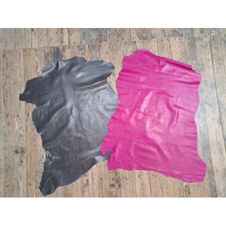 Lot de 2 peaux de cuir d'agneau et de chèvre - Bonnes affaires