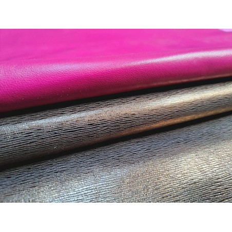 Lot de 2 peaux de cuir d'agneau et de chèvre - Bonnes affaires