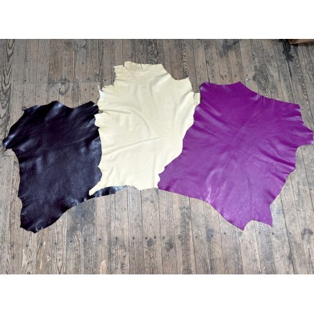 Lot mystère de 3 peaux de cuir – Camaïeu au choix - Cuir en Stock