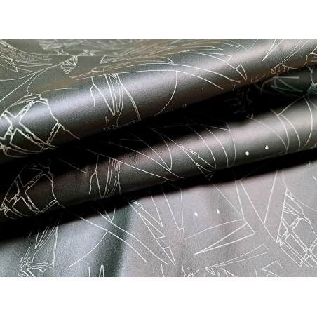 Demi peau de veau noir - graffiti - maroquinerie - Cuir en Stock