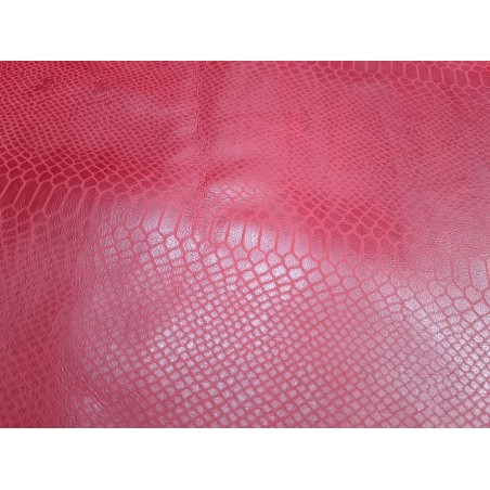 Demi peau de cuir de veau serpent - rouge - maroquinerie - Cuir en Stock